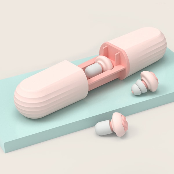 6 par støjreducerende ørepropper Støjreduktion Silikone genanvendelig øreprop til at sove Working Pink