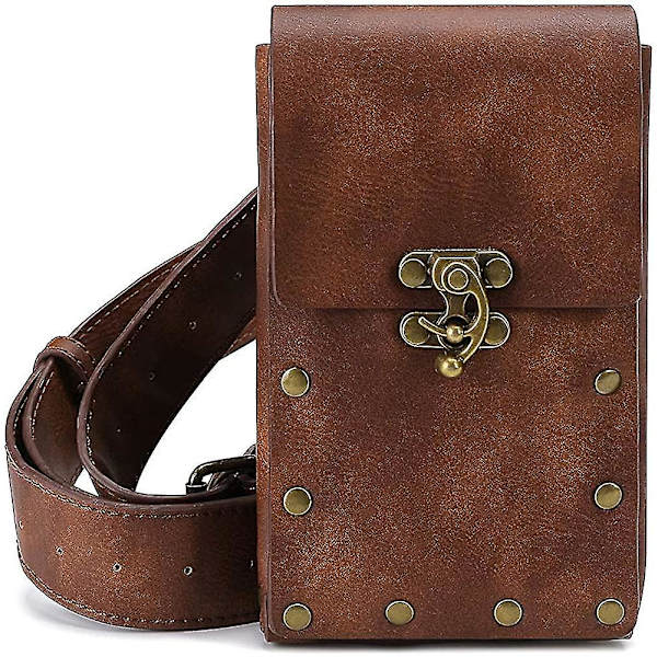 Steampunk Axelväska Messenger Gotisk Midjeväska Kedja Drop Ben Hip Holster Bälte Plånbok Påse