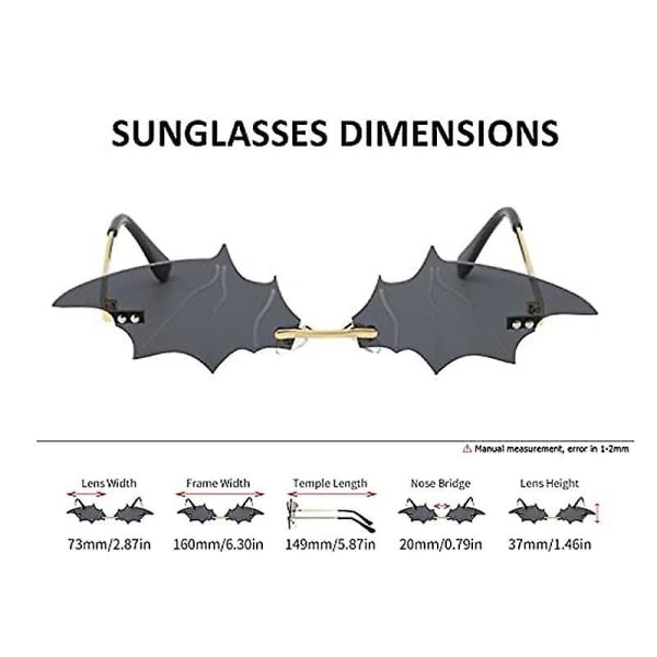 Bat Shaped Solglasögon Goth Solglasögon For Kvinnor Män