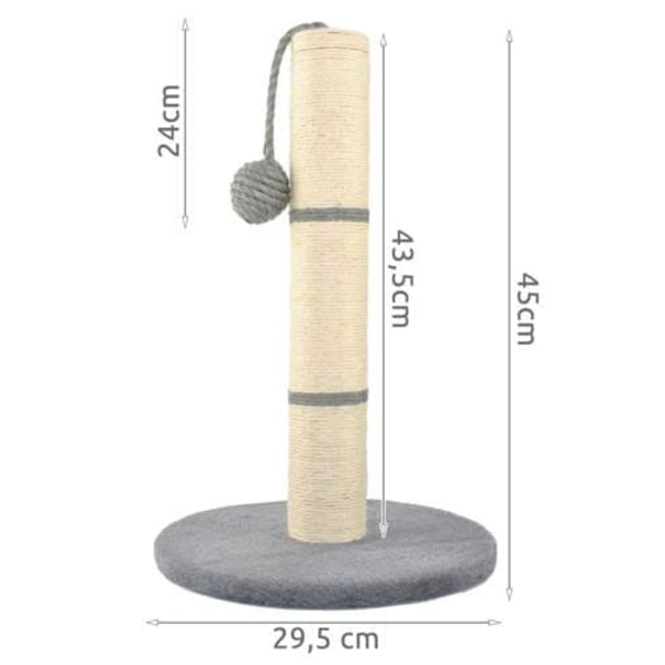 Klostre med Katteleke / Klorestativ for Katter - 45cm—pa