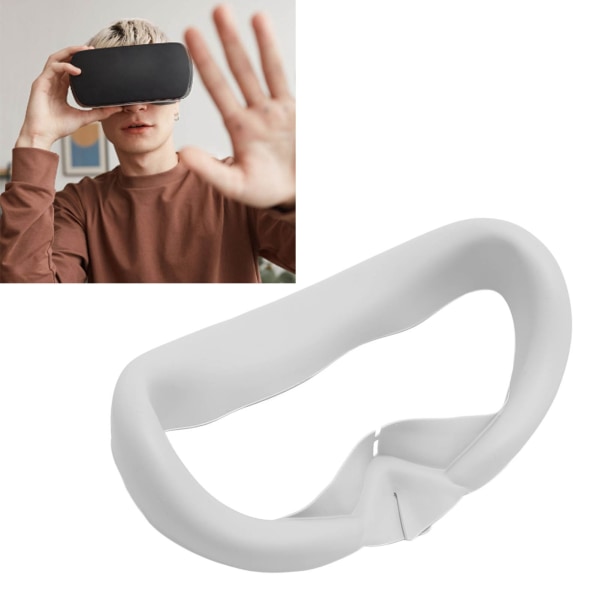 VR Silikone Ansigtsbetræk Vandtæt Vaskbar Blød VR Ansigtspudepude til PICO 4 VR Briller Grå Hvid