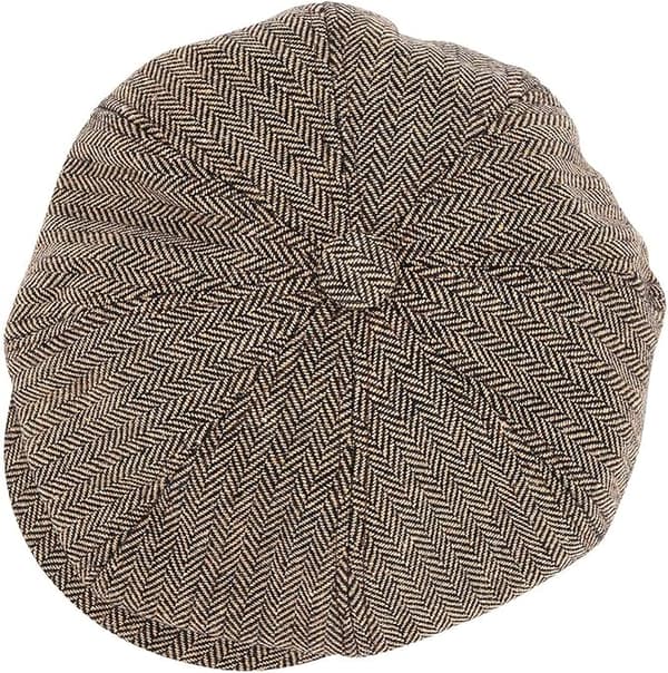 Baker Boy-hatt 8 Panel Herringbone Tweed Gatsby-hatt Ivy Irish