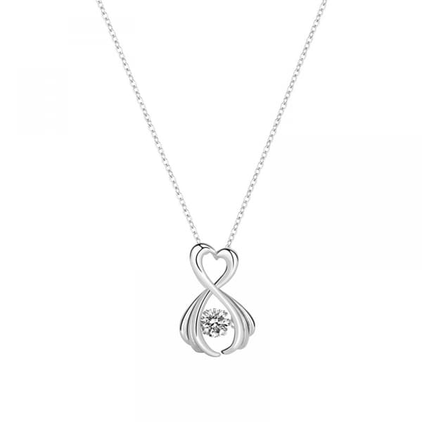 Långt halsband ny design svanentanglement diamanthänge, inklusive