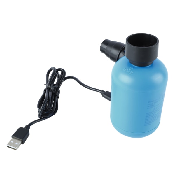 Elektrisk luftpumpe Bærbar blå inflator-deflatorpumpe Perfekt for utendørscamping med USB-port