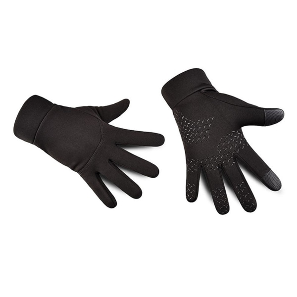 Vinterhandskar för män Pekskärm Vindtäta vattentäta borstade handskar för utomhussportaktiviteter Skidåkning Svart M