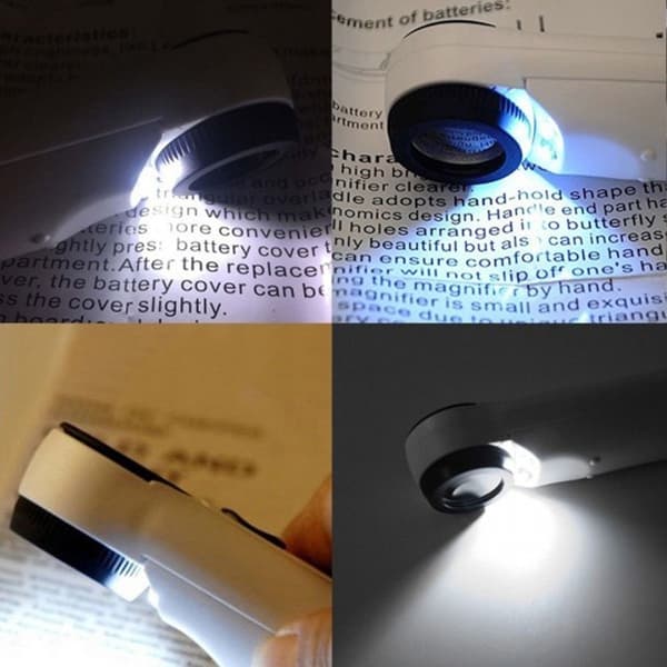 LED-belyst Förstoringsglas Lupp Mikroskop