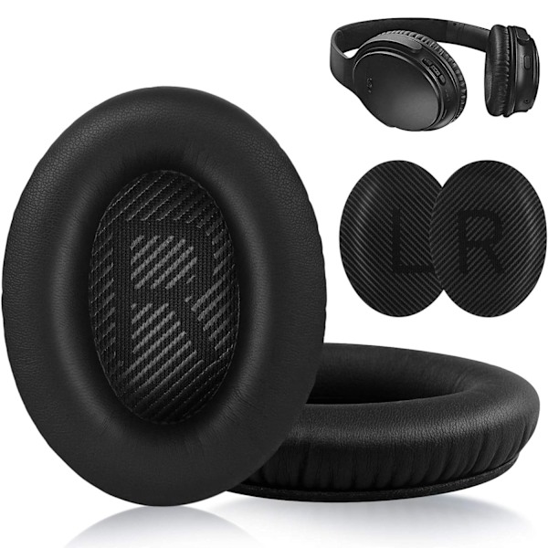 Øreputer for QC35 I/II QC25 QC15 QC 2 AE 2 AE 2i AE 2w Black Svart