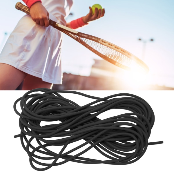 Elastisk reb stræksnor 2,1 mm 5 m solid latex højstyrke elastisk snor til tennistræning udendørs sport Sort
