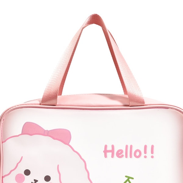 Gennemsigtig rejsetaske Cherry Puppy Frosted Gennemsigtig Vandtæt PVC Toilettaske Taske til vask L 12,2 X 3,9 X 7,9 tommer