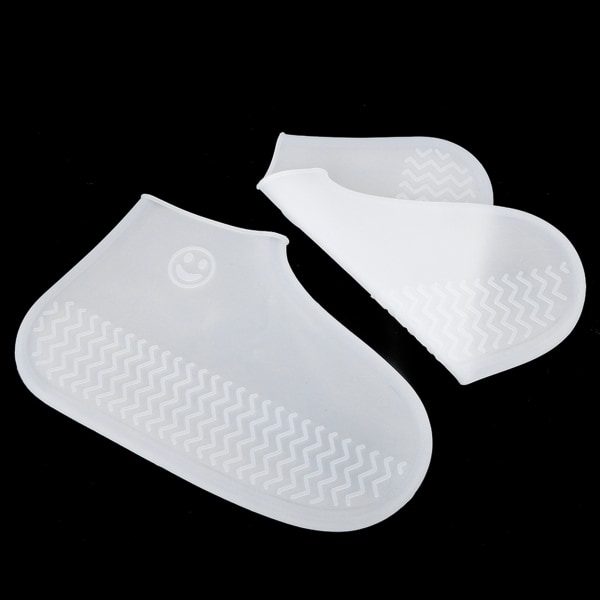 Silikon vanntett sko deksel Utendørs aktivitet Gjenbrukbar sklisikker skobeskytter (hvit)(L)