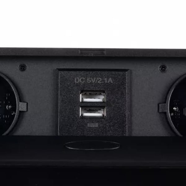 Sisäänrakennettu pistorasia USB:llä / Pöytäpistorasia - Tupla—pa