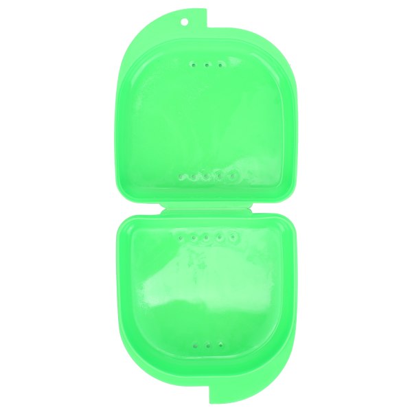 Plastic Dental Retainer Box Ortodontisk Dental Retainer Bærbar opbevaringsboks med udluftningshuller Grøn