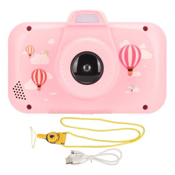 3,5-tommers Selfie-kamera for barn HD, bærbart leketøy, digitalt kamera med stor skjerm, for 3-10 år gammel jente Rosa