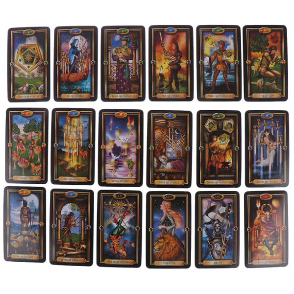 Tarotkortlek med 78 kort och guide för nybörjare - Spelas som brädspelskort, flerfärgad, One Size