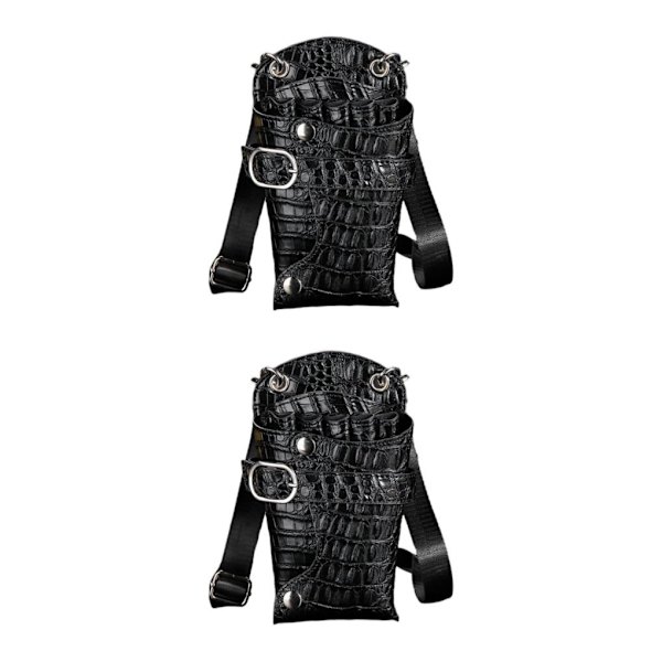 1/2/3 Barbersax Hölster Frisörhållare Väska Fodral Alligator Svart 7,5 x 5,5 x 1,6 Tum Alligator black 7.5 x 5.5 x 1.6 Inch 2Set