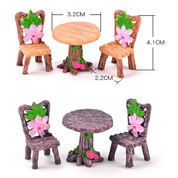 3 st Bord och stolar Miniatyr Typ 3