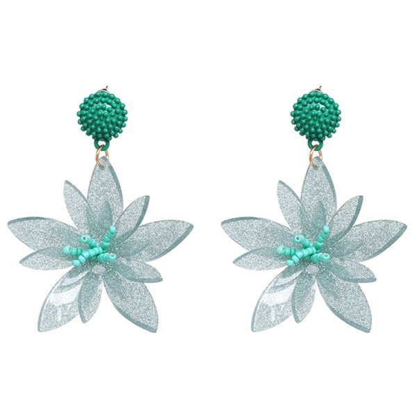 1 par delikate øredobber Dame Dame Fasjonable Flower Ear Stud Gift (grønn)