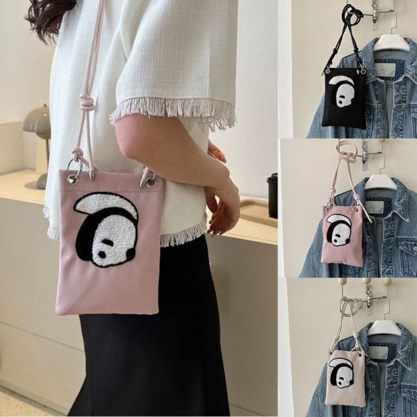 Panda Phone Case Crossbody Bag BLACK svart