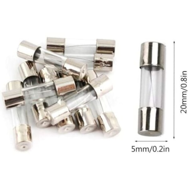 100 glasrörssäkringar 5x20mm i låda Säkring 0.2A  20A--.pa