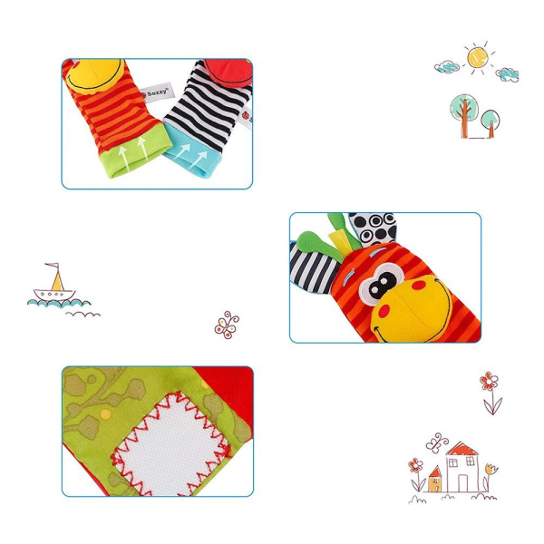 Håndtaget rangle og Foot Finder Socks Set Developmental Toy Kit