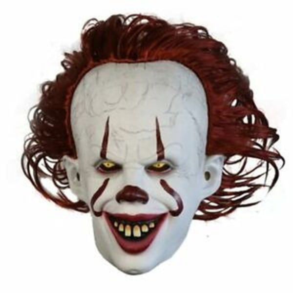 Halloween Cosplay Stephen King's It Pennywise Clown Maske Kostumemaske uden LED En Størrelse Maske uden LED Maske uden LED Børn S Mask without LED Kid S