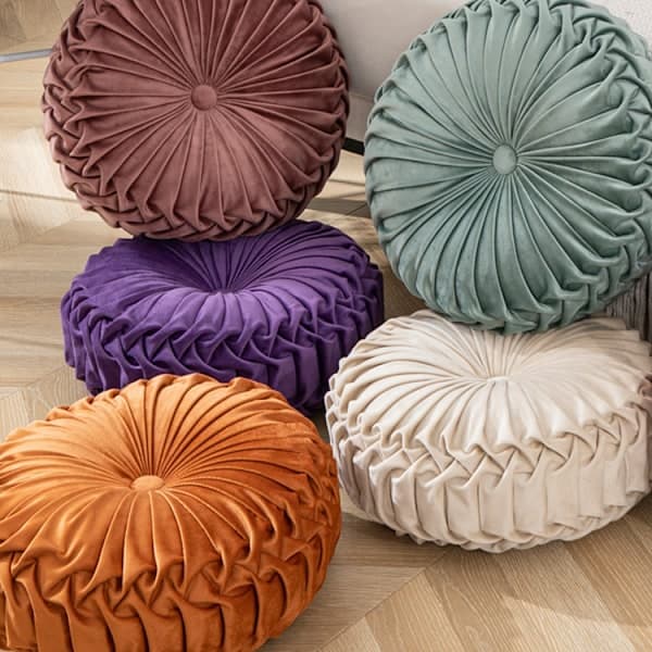 Pyntepute, Dekorativ 3D Gresskar Rund Velurpute for Sofa（PA）