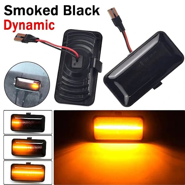 2 stk dynamiske LED-sidemarkeringslys blinklys for B3 A2 A3 Golf 2 3 Seat 2 1 Svart