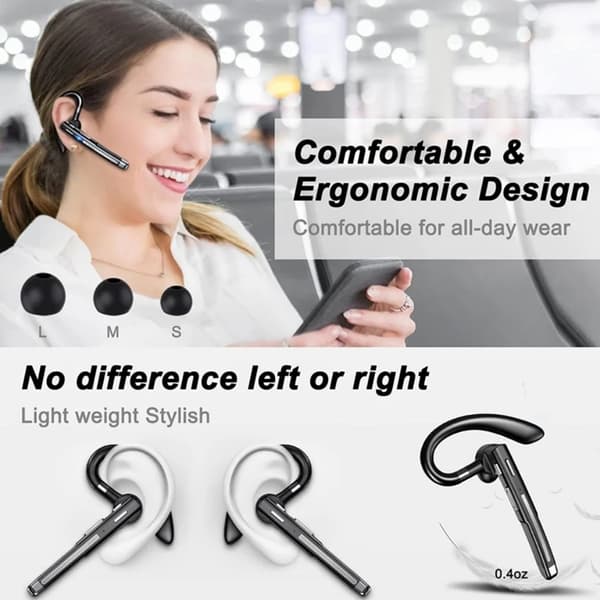 Enkelt ørehængende trådløst bluetooth headset