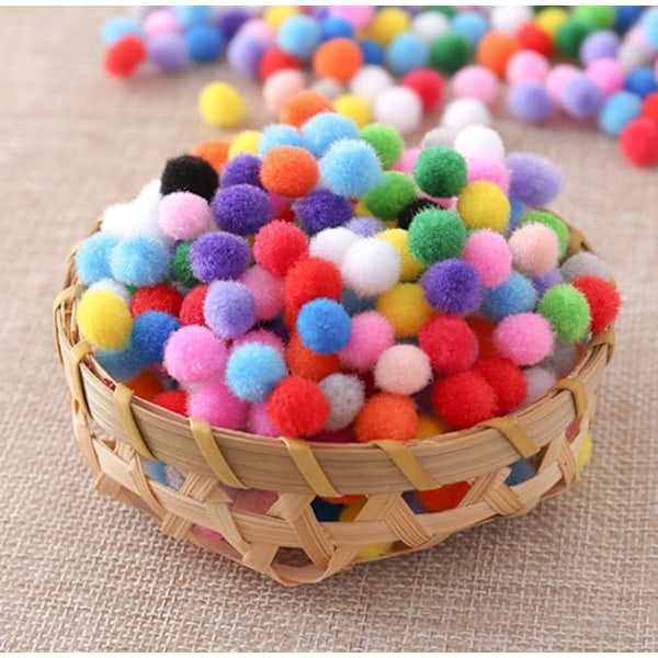 2000 st Craft Pom Poms Flerfärgad Rund, 8MM Mini Pom Pom Boll fo