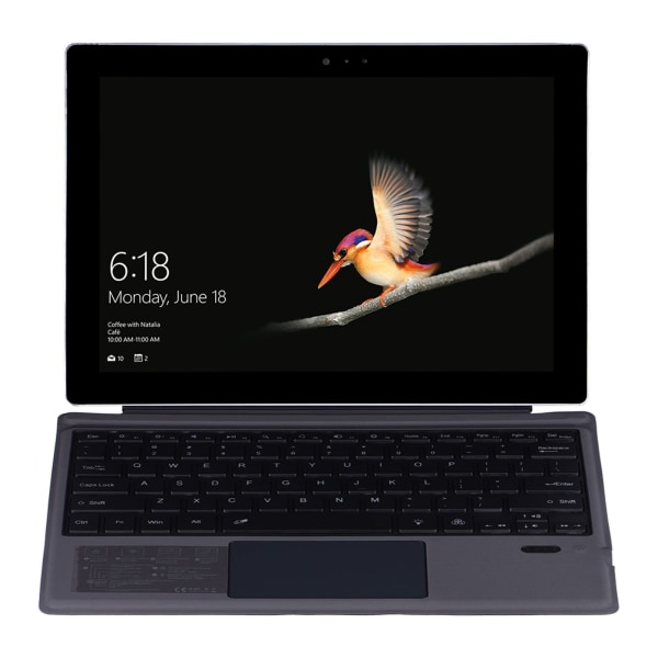 Surface Pro Type Cover -näppäimistö Kannettava 7-värinen taustavalo USB C Ladattava musta langaton BT-näppäimistö kosketuslevyllä