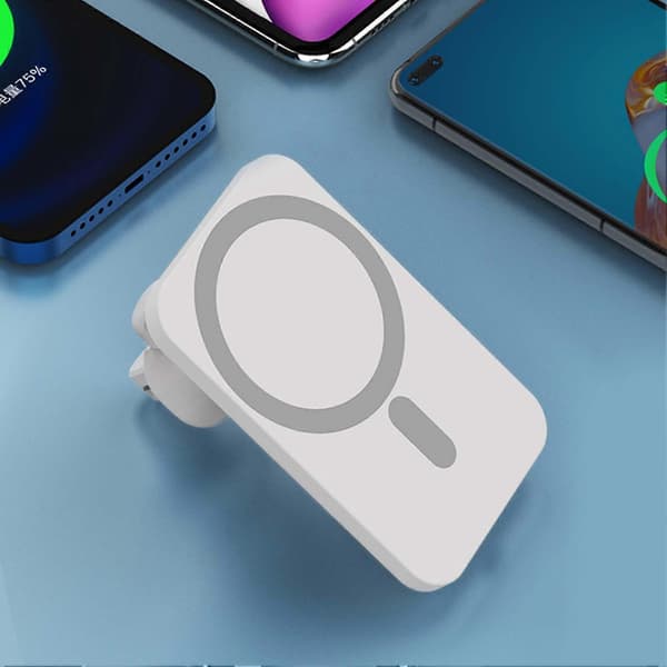Magnetisk trådløs billader 15W hurtiglading 360 graders rotasjon luftventil telefonholder Solid Normal