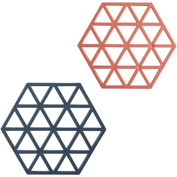 4 stk. Silikone Dækkeservietter Hexagonale Dækkeservietter Skridsikre Varmebestandige Grydelapper Grydelapper Silikonemåtte Køkken, 16 cm