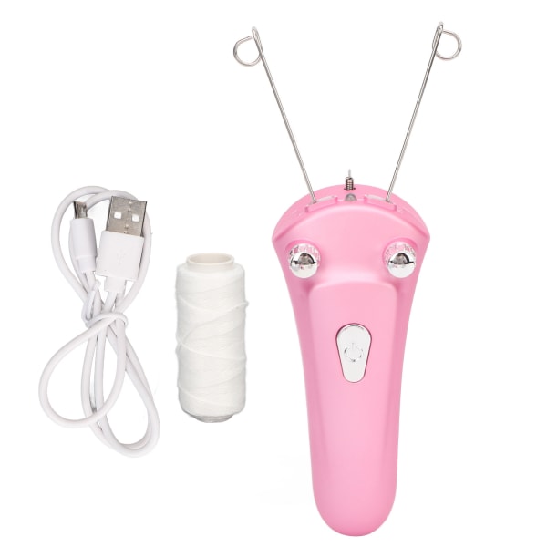 Elektrisk ansiktsträning Hårborttagning Epilator LED USB Uppladdningsbar sladdlös automatisk bomullstråd Epilator Rosa