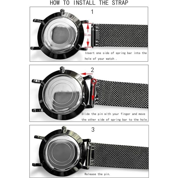 Mesh Armband i Rostfritt Stål med Snabbkoppling för Herr & Dam 22mm