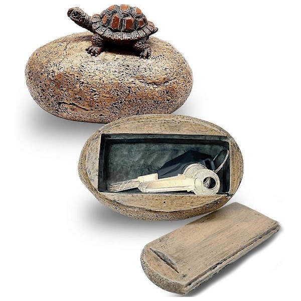 Rock Hidden Key Box för utomhusbruk - Säker reservnyckelgömma i harts för trädgård eller gård (Sten och.pa