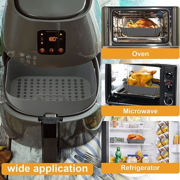 Silikoneskål til Air Fryer Grå 20 cm—pa