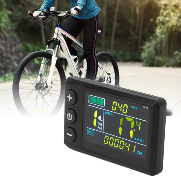 Elektrisk cykel LCD-skärmsmätare ABS Vattentät LCD S866 elektrisk skoter Färgskärm Display Kontrollpanel för litiummodifieringstillbehör