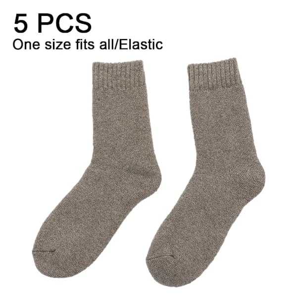 5-pack tjocka ullstrumpor, varma vinterstrumpor för vandring