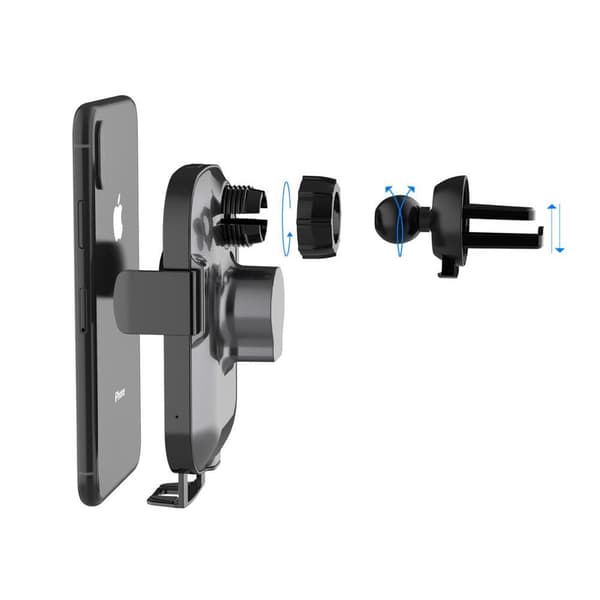 Qi-oplader med to beslag