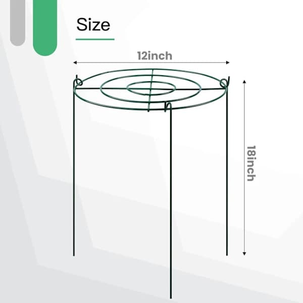 Pionstöd och växtstöd med ring och 3 ben, 3-pack (45 cm)