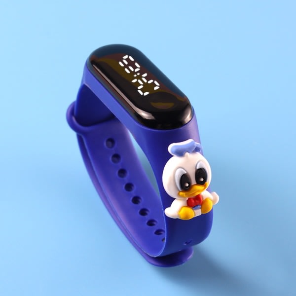Barnklocka-tegnet armbånd, elektronisk vanntät klokke (Sapphire Donald Duck)