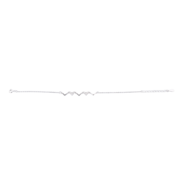 S925 Sterling Sølv Heartbeat Wave Armbånd Geometrisk Wave Bling Fine smykker for kvinnelig kjæreste