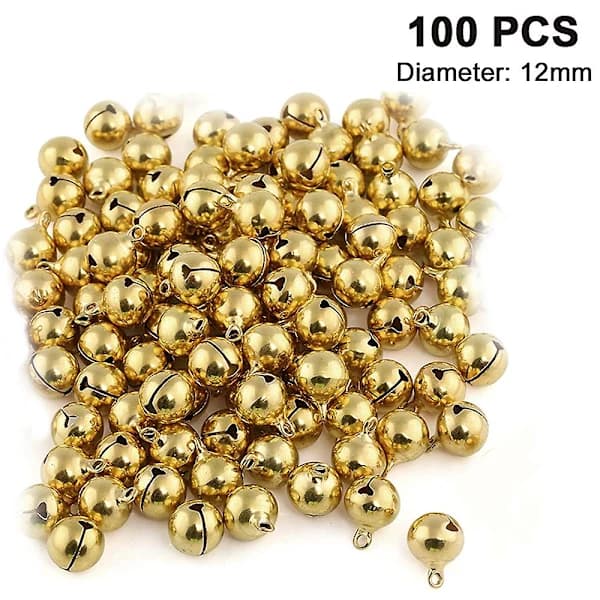 100 st Mini Bjällror, 12mm Små Klockor DIY Julklockor
