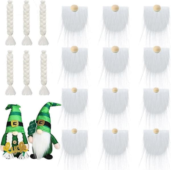 30-pack tomteskägg, förklippta tomteskägg för hantverk, DIY-tomtedockor, julcosplay