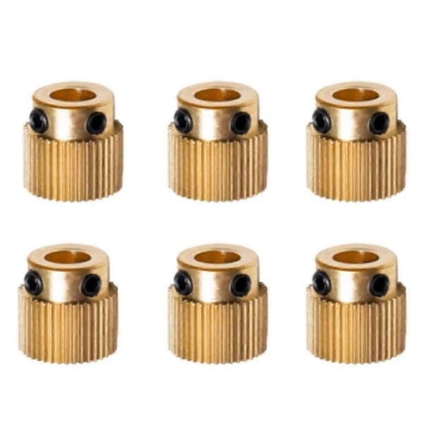 6 stk. robuste 3D-printerdele Driver 26-tands gear Messingekstruderhjulgear til printer -10 -10S S4.pa
