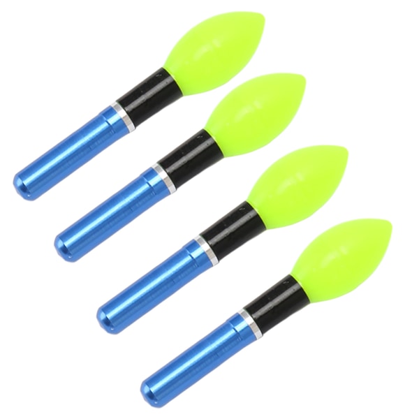4 stk Bobber Light Glow Sticks Gjenbrukbar pæretype Elektronisk fiskeflyter Light Stick for Night Fishing Green
