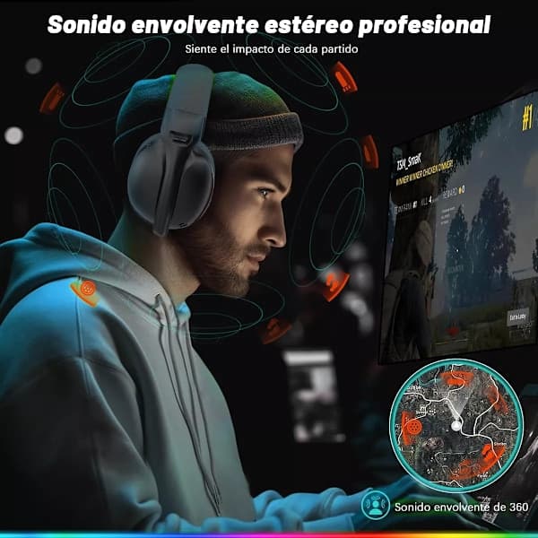 Trådløse Over-Ear Gaming Bluetooth-hodetelefoner