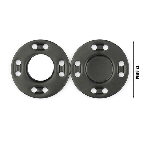 10 par magnetiska klädknappar osynliga magnetknappar DIY-kläder Svart 12,5 mm