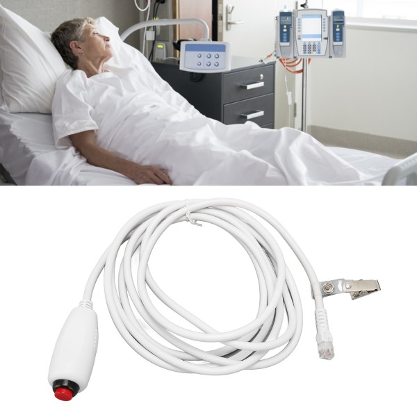 Sykepleieralarmkabel Universalt krystallhode 6P4C erstatningstrykkknappledning for sykepleierstasjon 9,8 fot