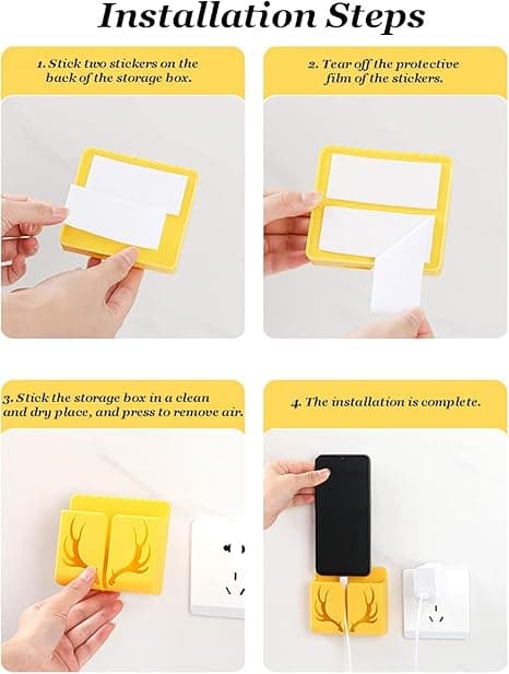 5 Pack Wall Mounted Phone Holder Self Adhesive Remote Control Holder